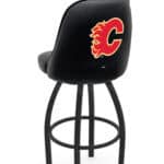 Calgary Flames 36-Inch Swivel Extra Tall Bar Stool w/ Black Wrinkle Finish, Padded Back, 4-Inch Cushion Seat 3 Calgary Flames 36-Inch Swivel Extra Tall Bar Stool w/ Black Wrinkle Finish, Padded Back, 4-Inch Cushion Seat
