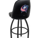 Columbus Blue Jackets 36-Inch Swivel Extra Tall Bar Stool w/ Black Wrinkle Finish, Padded Back, 4-Inch Cushion Seat 3 Columbus Blue Jackets 36-Inch Swivel Extra Tall Bar Stool w/ Black Wrinkle Finish, Padded Back, 4-Inch Cushion Seat