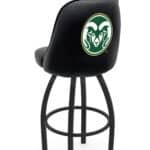 Colorado State University 30-Inch Swivel Bar Stool w/ Black Wrinkle Finish, Padded Back, 4-Inch Cushion Seat 4 Colorado State University 30-Inch Swivel Bar Stool w/ Black Wrinkle Finish, Padded Back, 4-Inch Cushion Seat