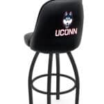 University of Connecticut 36-Inch Swivel Extra Tall Bar Stool w/ Black Wrinkle Finish, Padded Back, 4-Inch Cushion Seat 3 University of Connecticut 36-Inch Swivel Extra Tall Bar Stool w/ Black Wrinkle Finish, Padded Back, 4-Inch Cushion Seat