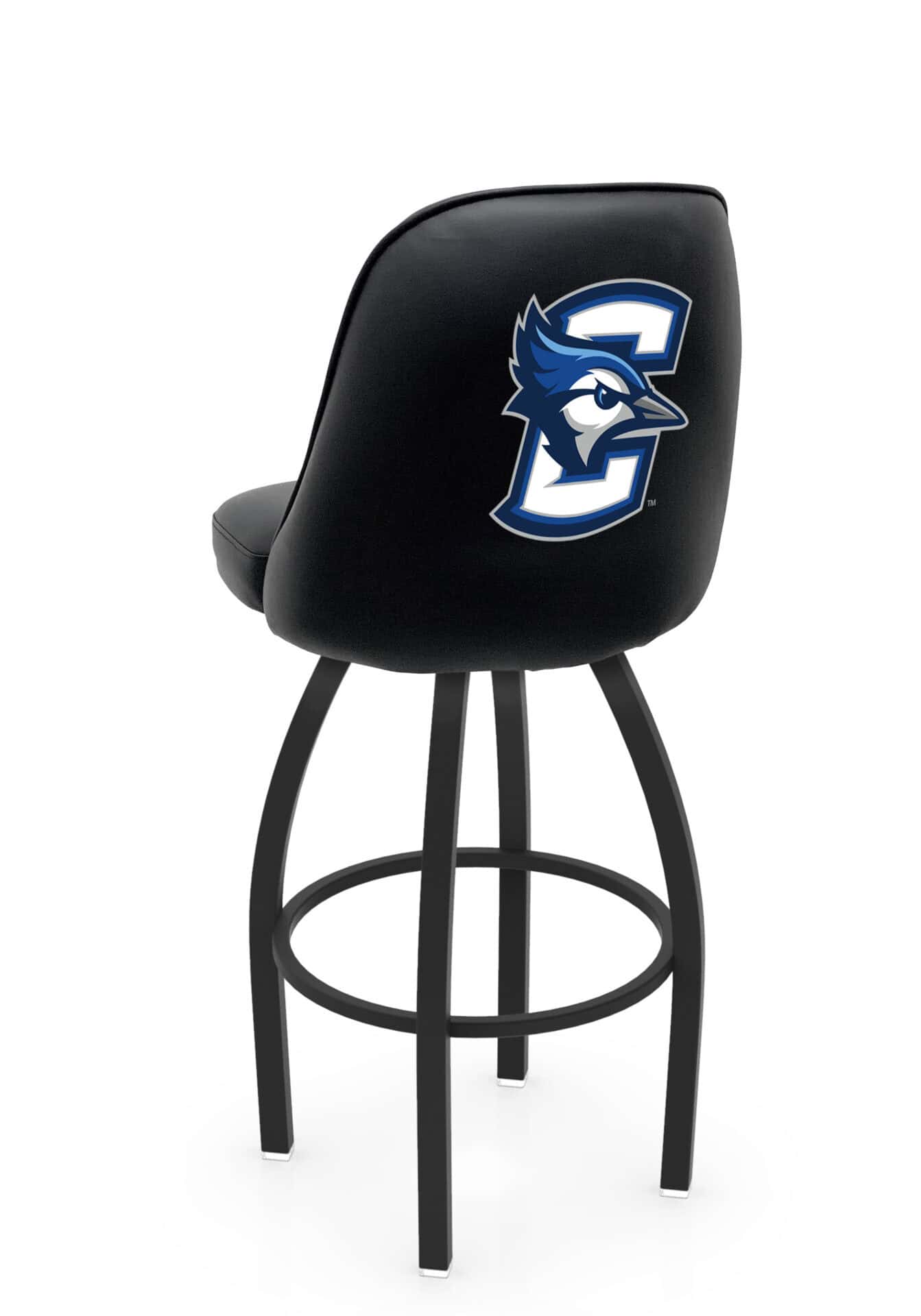 Creighton University 36-Inch Swivel Extra Tall Bar Stool w/ Black Wrinkle Finish, Padded Back, 4-Inch Cushion Seat 1 Creighton University 36-Inch Swivel Extra Tall Bar Stool w/ Black Wrinkle Finish, Padded Back, 4-Inch Cushion Seat