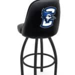 Creighton University 36-Inch Swivel Extra Tall Bar Stool w/ Black Wrinkle Finish, Padded Back, 4-Inch Cushion Seat 3 Creighton University 36-Inch Swivel Extra Tall Bar Stool w/ Black Wrinkle Finish, Padded Back, 4-Inch Cushion Seat