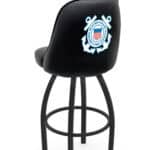 United States Coast Guard 36-Inch Swivel Extra Tall Bar Stool w/ Black Wrinkle Finish, Padded Back, 4-Inch Cushion Seat 3 United States Coast Guard 36-Inch Swivel Extra Tall Bar Stool w/ Black Wrinkle Finish, Padded Back, 4-Inch Cushion Seat
