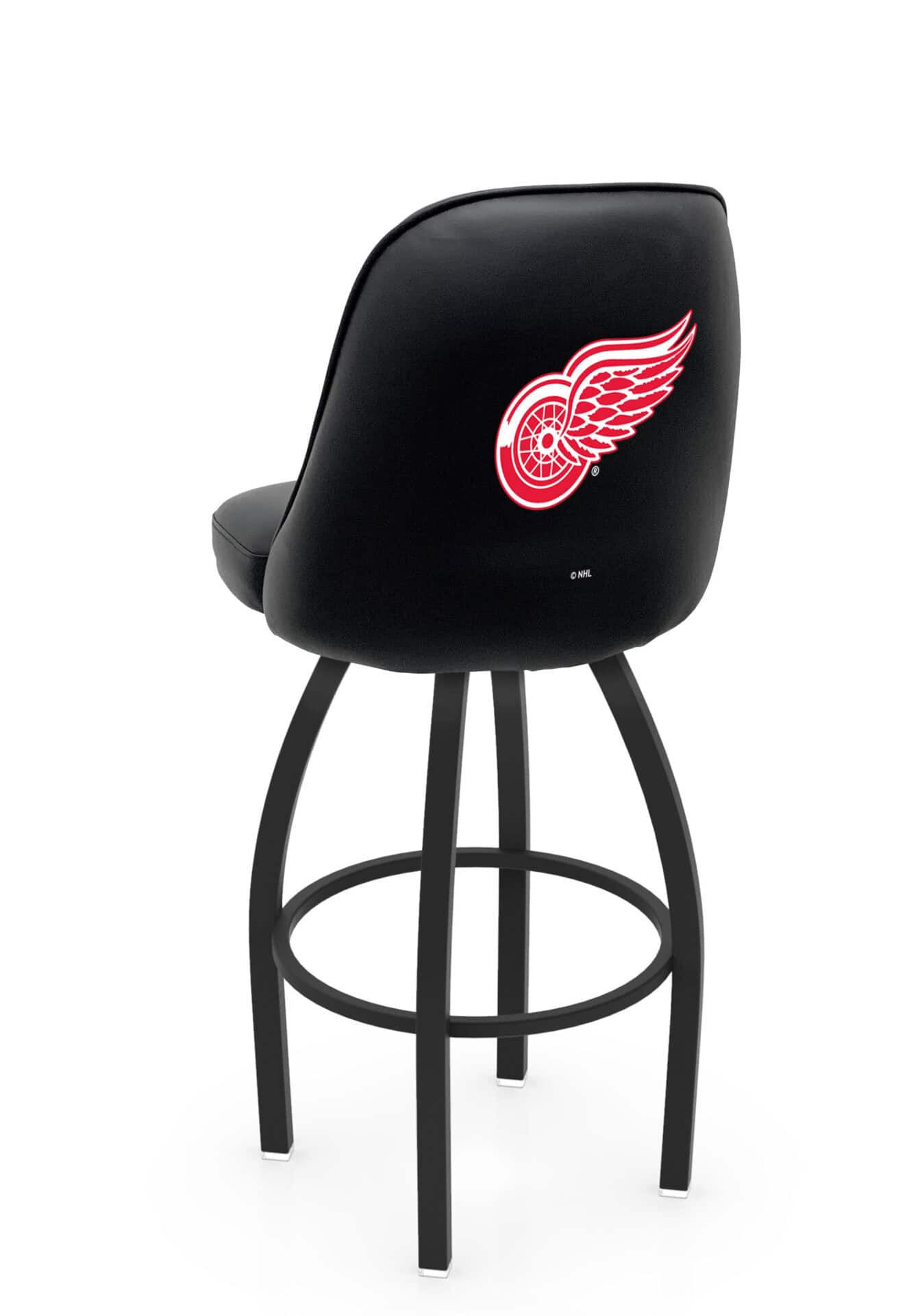 Detroit Red Wings 36-Inch Swivel Extra Tall Bar Stool w/ Black Wrinkle Finish, Padded Back, 4-Inch Cushion Seat 1 Detroit Red Wings 36-Inch Swivel Extra Tall Bar Stool w/ Black Wrinkle Finish, Padded Back, 4-Inch Cushion Seat
