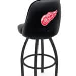 Detroit Red Wings 36-Inch Swivel Extra Tall Bar Stool w/ Black Wrinkle Finish, Padded Back, 4-Inch Cushion Seat 3 Detroit Red Wings 36-Inch Swivel Extra Tall Bar Stool w/ Black Wrinkle Finish, Padded Back, 4-Inch Cushion Seat