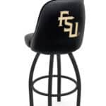 Florida State University 36-Inch Swivel Extra Tall Bar Stool w/ Black Wrinkle Finish, Padded Back, 4-Inch Cushion Seat (Script Logo)