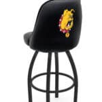 Ferris State University 25-Inch Swivel Counter Stool w/ Black Wrinkle Finish, Padded Back, 4-Inch Cushion Seat