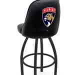 Florida Panthers 30-Inch Swivel Bar Stool w/ Black Wrinkle Finish, Padded Back, 4-Inch Cushion Seat 4 Florida Panthers 30-Inch Swivel Bar Stool w/ Black Wrinkle Finish, Padded Back, 4-Inch Cushion Seat