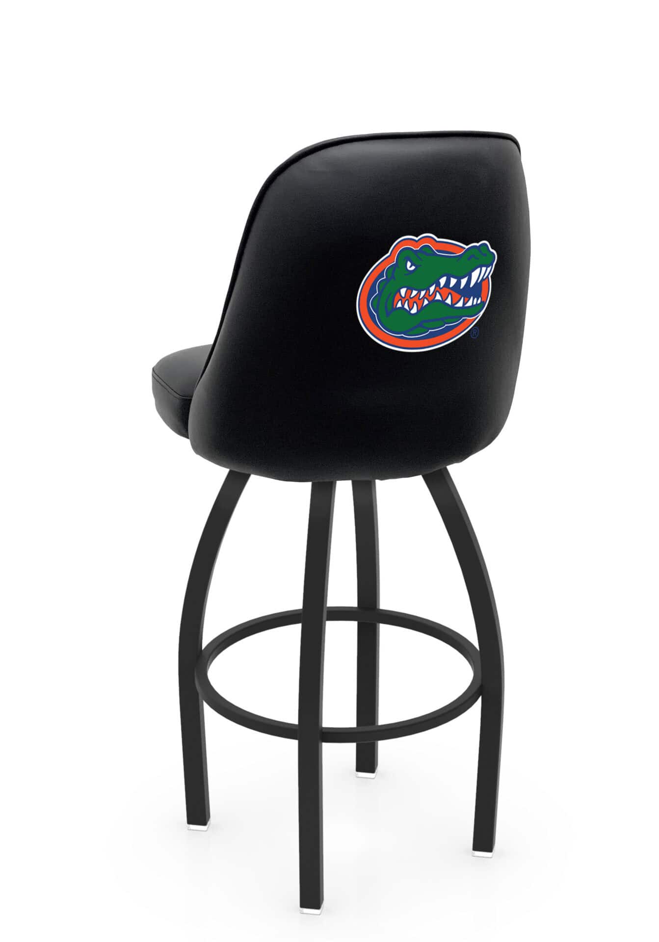 University of Florida 36-Inch Swivel Extra Tall Bar Stool w/ Black Wrinkle Finish, Padded Back, 4-Inch Cushion Seat 1 University of Florida 36-Inch Swivel Extra Tall Bar Stool w/ Black Wrinkle Finish, Padded Back, 4-Inch Cushion Seat