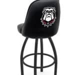 University of Georgia 36-Inch Swivel Extra Tall Bar Stool w/ Black Wrinkle Finish, Padded Back, 4-Inch Cushion Seat (Bulldog Logo) 3 University of Georgia 36-Inch Swivel Extra Tall Bar Stool w/ Black Wrinkle Finish, Padded Back, 4-Inch Cushion Seat (Bulldog Logo)