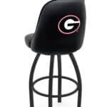 University of Georgia 36-Inch Swivel Extra Tall Bar Stool w/ Black Wrinkle Finish, Padded Back, 4-Inch Cushion Seat ("G" Logo) 3 University of Georgia 36-Inch Swivel Extra Tall Bar Stool w/ Black Wrinkle Finish, Padded Back, 4-Inch Cushion Seat ("G" Logo)