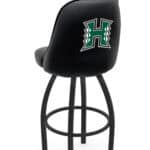 University of Hawaii 36-Inch Swivel Extra Tall Bar Stool w/ Black Wrinkle Finish, Padded Back, 4-Inch Cushion Seat 3 University of Hawaii 36-Inch Swivel Extra Tall Bar Stool w/ Black Wrinkle Finish, Padded Back, 4-Inch Cushion Seat