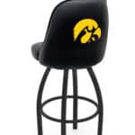 University of Iowa 36-Inch Swivel Extra Tall Bar Stool w/ Black Wrinkle Finish, Padded Back, 4-Inch Cushion Seat 3 University of Iowa 36-Inch Swivel Extra Tall Bar Stool w/ Black Wrinkle Finish, Padded Back, 4-Inch Cushion Seat