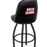 University of Louisiana at Lafayette 36-Inch Swivel Extra Tall Bar Stool w/ Black Wrinkle Finish, Padded Back, 4-Inch Cushion Seat 3 University of Louisiana at Lafayette 36-Inch Swivel Extra Tall Bar Stool w/ Black Wrinkle Finish, Padded Back, 4-Inch Cushion Seat