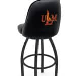University of Louisiana at Monroe 36-Inch Swivel Extra Tall Bar Stool w/ Black Wrinkle Finish, Padded Back, 4-Inch Cushion Seat 3 University of Louisiana at Monroe 36-Inch Swivel Extra Tall Bar Stool w/ Black Wrinkle Finish, Padded Back, 4-Inch Cushion Seat