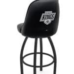 Los Angeles Kings 36-Inch Swivel Extra Tall Bar Stool w/ Black Wrinkle Finish, Padded Back, 4-Inch Cushion Seat