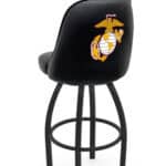 United States Marine Corps (Red/Yellow) 36-Inch Swivel Extra Tall Bar Stool w/ Black Wrinkle Finish, Padded Back, 4-Inch Cushion Seat 3 United States Marine Corps (Red/Yellow) 36-Inch Swivel Extra Tall Bar Stool w/ Black Wrinkle Finish, Padded Back, 4-Inch Cushion Seat