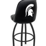 Michigan State University 36-Inch Swivel Extra Tall Bar Stool w/ Black Wrinkle Finish, Padded Back, 4-Inch Cushion Seat 3 Michigan State University 36-Inch Swivel Extra Tall Bar Stool w/ Black Wrinkle Finish, Padded Back, 4-Inch Cushion Seat