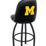 University of Michigan 36-Inch Swivel Extra Tall Bar Stool w/ Black Wrinkle Finish, Padded Back, 4-Inch Cushion Seat 3 University of Michigan 36-Inch Swivel Extra Tall Bar Stool w/ Black Wrinkle Finish, Padded Back, 4-Inch Cushion Seat
