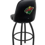 Minnesota Wild 36-Inch Swivel Extra Tall Bar Stool w/ Black Wrinkle Finish, Padded Back, 4-Inch Cushion Seat 3 Minnesota Wild 36-Inch Swivel Extra Tall Bar Stool w/ Black Wrinkle Finish, Padded Back, 4-Inch Cushion Seat