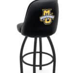 Marquette University 36-Inch Swivel Extra Tall Bar Stool w/ Black Wrinkle Finish, Padded Back, 4-Inch Cushion Seat