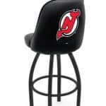New Jersey Devils 36-Inch Swivel Extra Tall Bar Stool w/ Black Wrinkle Finish, Padded Back, 4-Inch Cushion Seat 3 New Jersey Devils 36-Inch Swivel Extra Tall Bar Stool w/ Black Wrinkle Finish, Padded Back, 4-Inch Cushion Seat