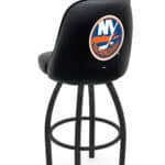 New York Islanders 36-Inch Swivel Extra Tall Bar Stool w/ Black Wrinkle Finish, Padded Back, 4-Inch Cushion Seat 3 New York Islanders 36-Inch Swivel Extra Tall Bar Stool w/ Black Wrinkle Finish, Padded Back, 4-Inch Cushion Seat
