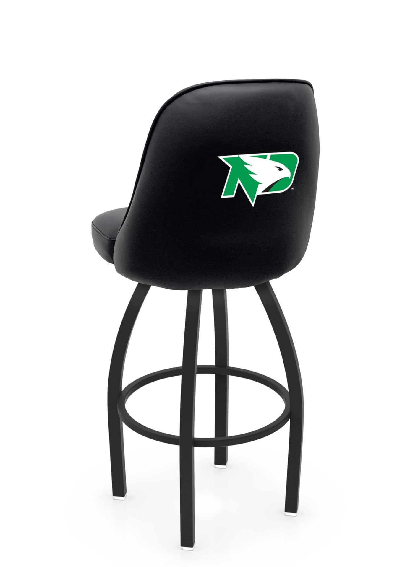 University of North Dakota 36-Inch Swivel Extra Tall Bar Stool w/ Black Wrinkle Finish, Padded Back, 4-Inch Cushion Seat 1 University of North Dakota 36-Inch Swivel Extra Tall Bar Stool w/ Black Wrinkle Finish, Padded Back, 4-Inch Cushion Seat