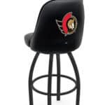 Ottawa Senators 36-Inch Swivel Extra Tall Bar Stool w/ Black Wrinkle Finish, Padded Back, 4-Inch Cushion Seat 3 Ottawa Senators 36-Inch Swivel Extra Tall Bar Stool w/ Black Wrinkle Finish, Padded Back, 4-Inch Cushion Seat