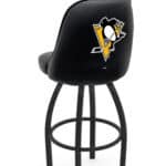 Pittsburgh Penguins 36-Inch Swivel Extra Tall Bar Stool w/ Black Wrinkle Finish, Padded Back, 4-Inch Cushion Seat 3 Pittsburgh Penguins 36-Inch Swivel Extra Tall Bar Stool w/ Black Wrinkle Finish, Padded Back, 4-Inch Cushion Seat