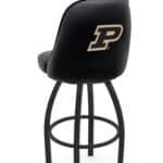 Purdue University 36-Inch Swivel Extra Tall Bar Stool w/ Black Wrinkle Finish, Padded Back, 4-Inch Cushion Seat