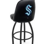Seattle Kraken 36-Inch Swivel Extra Tall Bar Stool w/ Black Wrinkle Finish, Padded Back, 4-Inch Cushion Seat 3 Seattle Kraken 36-Inch Swivel Extra Tall Bar Stool w/ Black Wrinkle Finish, Padded Back, 4-Inch Cushion Seat