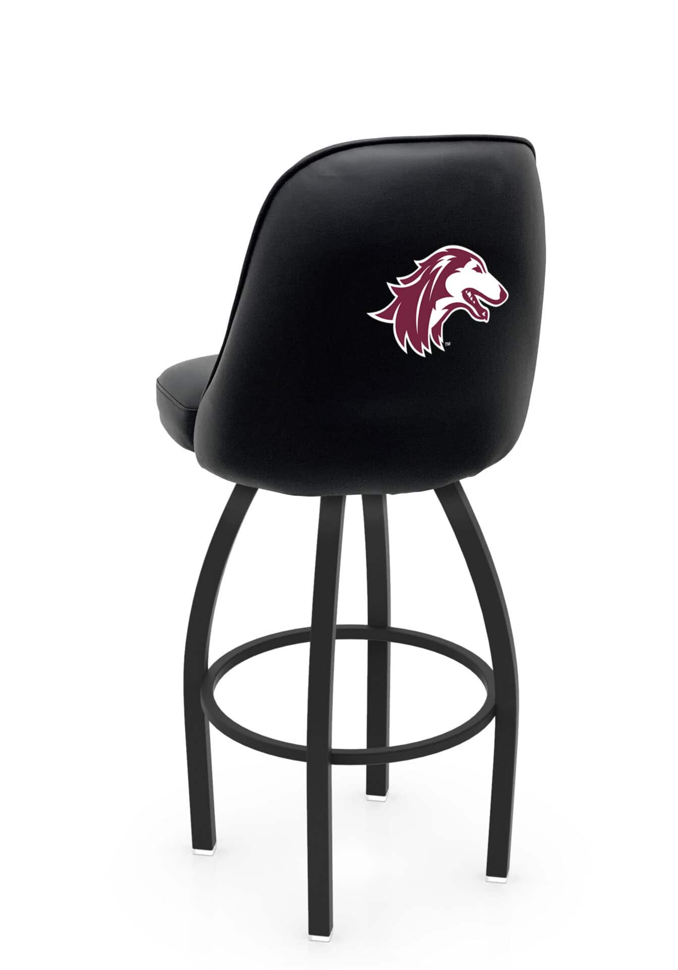 Southern Illinois University 36-Inch Swivel Extra Tall Bar Stool w/ Black Wrinkle Finish, Padded Back, 4-Inch Cushion Seat 1 Southern Illinois University 36-Inch Swivel Extra Tall Bar Stool w/ Black Wrinkle Finish, Padded Back, 4-Inch Cushion Seat