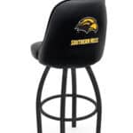 University of Southern Mississippi 25-Inch Swivel Counter Stool w/ Black Wrinkle Finish, Padded Back, 4-Inch Cushion Seat