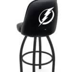 Tampa Bay Lightning 36-Inch Swivel Extra Tall Bar Stool w/ Black Wrinkle Finish, Padded Back, 4-Inch Cushion Seat 3 Tampa Bay Lightning 36-Inch Swivel Extra Tall Bar Stool w/ Black Wrinkle Finish, Padded Back, 4-Inch Cushion Seat