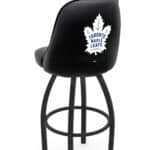 Toronto Maple Leafs 36-Inch Swivel Extra Tall Bar Stool w/ Black Wrinkle Finish, Padded Back, 4-Inch Cushion Seat 3 Toronto Maple Leafs 36-Inch Swivel Extra Tall Bar Stool w/ Black Wrinkle Finish, Padded Back, 4-Inch Cushion Seat