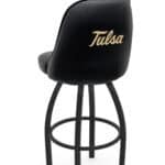 University of Tulsa 25-Inch Swivel Counter Stool w/ Black Wrinkle Finish, Padded Back, 4-Inch Cushion Seat