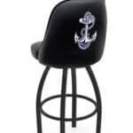 US Naval Academy 25-Inch Swivel Counter Stool w/ Black Wrinkle Finish, Padded Back, 4-Inch Cushion Seat 4 US Naval Academy 25-Inch Swivel Counter Stool w/ Black Wrinkle Finish, Padded Back, 4-Inch Cushion Seat