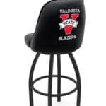 Valdosta State University 25-Inch Swivel Counter Stool w/ Black Wrinkle Finish, Padded Back, 4-Inch Cushion Seat
