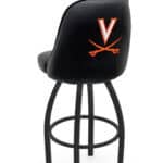 University of Virginia 30-Inch Swivel Bar Stool w/ Black Wrinkle Finish, Padded Back, 4-Inch Cushion Seat