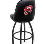 Western Kentucky University 25-Inch Swivel Counter Stool w/ Black Wrinkle Finish, Padded Back, 4-Inch Cushion Seat