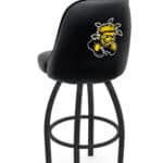 Wichita State University 25-Inch Swivel Counter Stool w/ Black Wrinkle Finish, Padded Back, 4-Inch Cushion Seat 4 Wichita State University 25-Inch Swivel Counter Stool w/ Black Wrinkle Finish, Padded Back, 4-Inch Cushion Seat