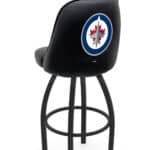 Winnipeg Jets 25-Inch Swivel Counter Stool w/ Black Wrinkle Finish, Padded Back, 4-Inch Cushion Seat 4 Winnipeg Jets 25-Inch Swivel Counter Stool w/ Black Wrinkle Finish, Padded Back, 4-Inch Cushion Seat