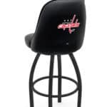 Washington Capitals 36-Inch Swivel Extra Tall Bar Stool w/ Black Wrinkle Finish, Padded Back, 4-Inch Cushion Seat