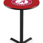 University of Alabama (Script A) 36-Inch Pub Table with 30-Inch Top, Cross Base Base, and Black Wrinkle Finish 4 University of Alabama (Script A) 36-Inch Pub Table with 30-Inch Top, Cross Base Base, and Black Wrinkle Finish