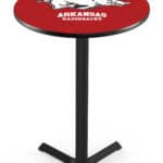 University of Arkansas 36-Inch Pub Table with 30-Inch Top, Cross Base Base, and Black Wrinkle Finish 4 University of Arkansas 36-Inch Pub Table with 30-Inch Top, Cross Base Base, and Black Wrinkle Finish