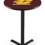 Central Michigan University 36-Inch Pub Table with 30-Inch Top, Cross Base Base, and Black Wrinkle Finish 4 Central Michigan University 36-Inch Pub Table with 30-Inch Top, Cross Base Base, and Black Wrinkle Finish