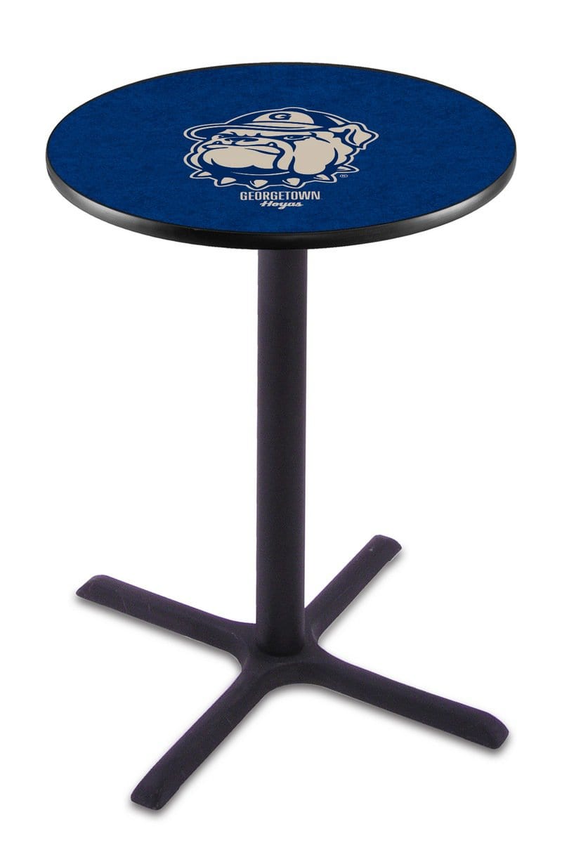 Georgetown University 36-Inch Pub Table with 30-Inch Top, Cross Base Base, and Black Wrinkle Finish 1 Georgetown University 36-Inch Pub Table with 30-Inch Top, Cross Base Base, and Black Wrinkle Finish