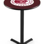 Indian Motorcycle 36-Inch Pub Table with 36-Inch Top, Cross Base Base, and Black Wrinkle Finish