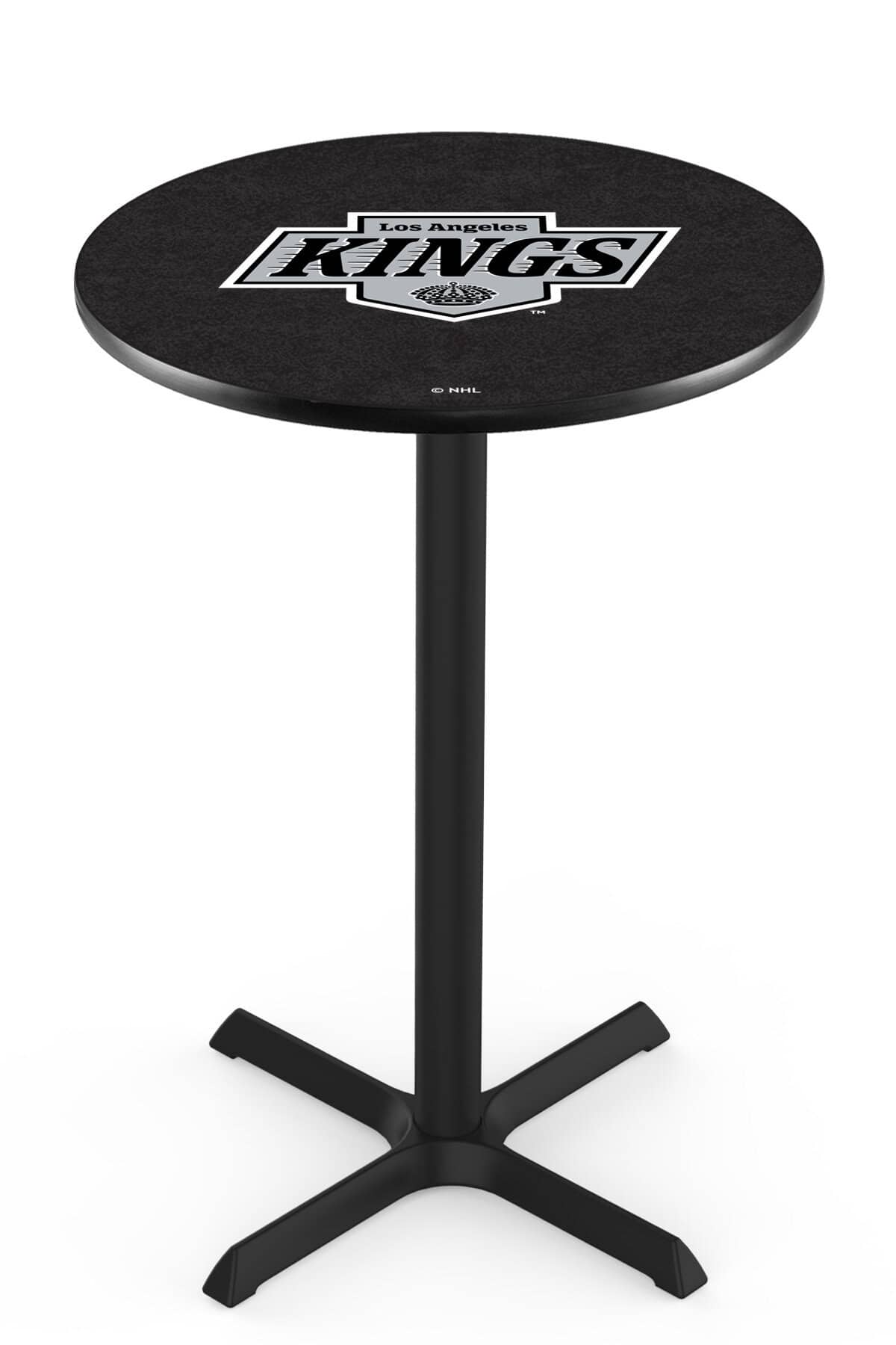 Los Angeles Kings 36-Inch Pub Table with 30-Inch Top, Cross Base Base, and Black Wrinkle Finish 1 Los Angeles Kings 36-Inch Pub Table with 30-Inch Top, Cross Base Base, and Black Wrinkle Finish